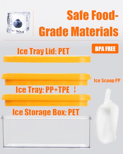 Minimalist Brigii Ice Cube Tray with Lid & Storage Bin, 56 Set