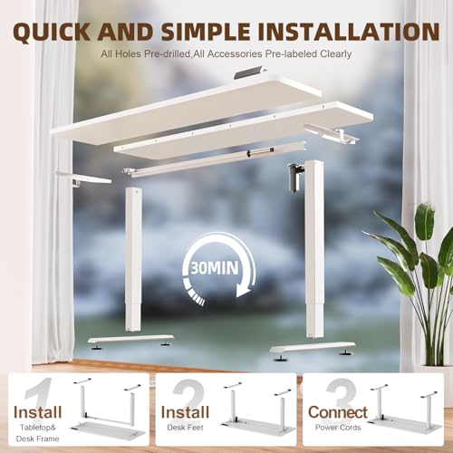 Classic Veken 55 Inch Large Electric Standing Desk,Sit to Stand Collection