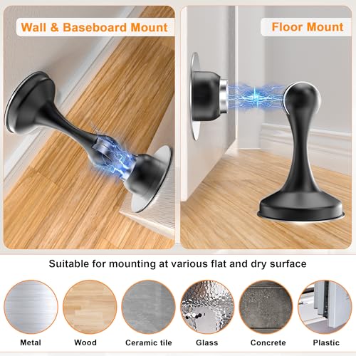Eco-Friendly Crosize Magnetic Door Stoppers 2 Pack, Stainless Steel Door Stops, Set