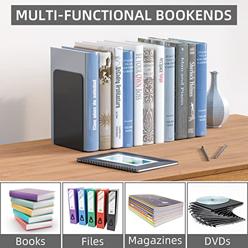 Smart Home VFINE Bookends 1 Pair, Black Metal Book for Daily Use