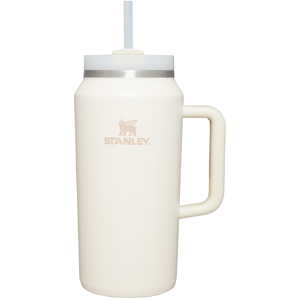 Large Capacity The Quencher H2.0 Flowstate Tumbler D033Q - Double-Wall Vacuum Insulated Travel Tumbler with Straw - Cream