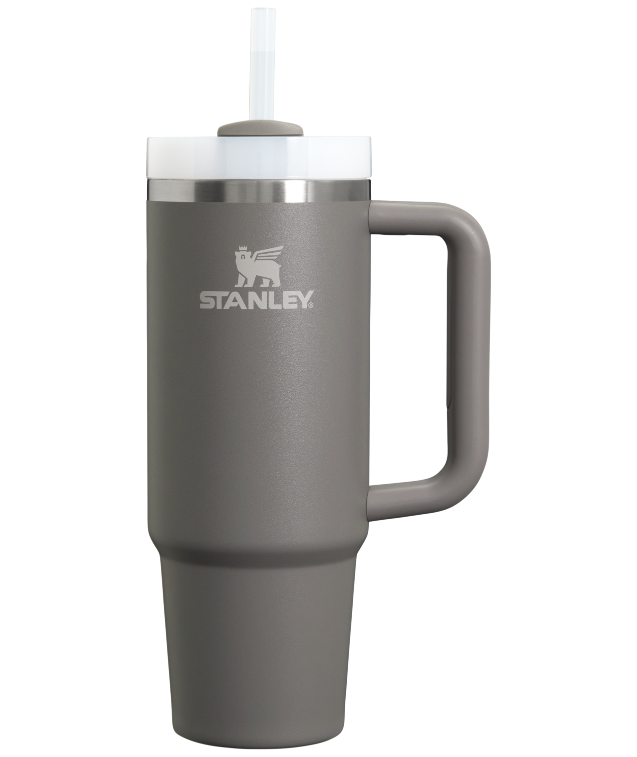 Insulated Travel The Quencher H2.0 Flowstate Tumbler | Stanley Create D331C - Double-Wall Vacuum Insulated Travel Tumbler with Straw - Stone