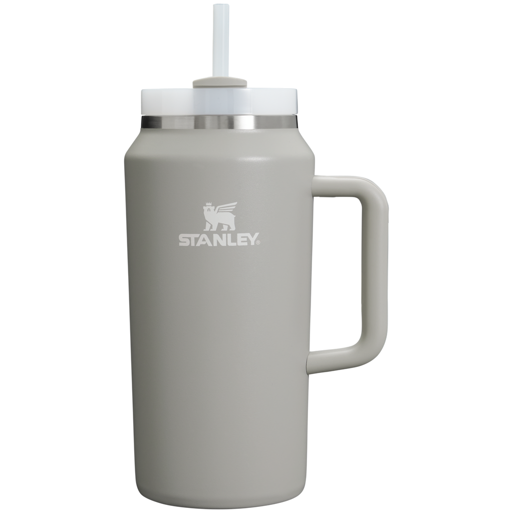 Large Capacity The Quencher H2.0 Flowstate Tumbler D033Q - Double-Wall Vacuum Insulated Travel Tumbler with Straw - Ash