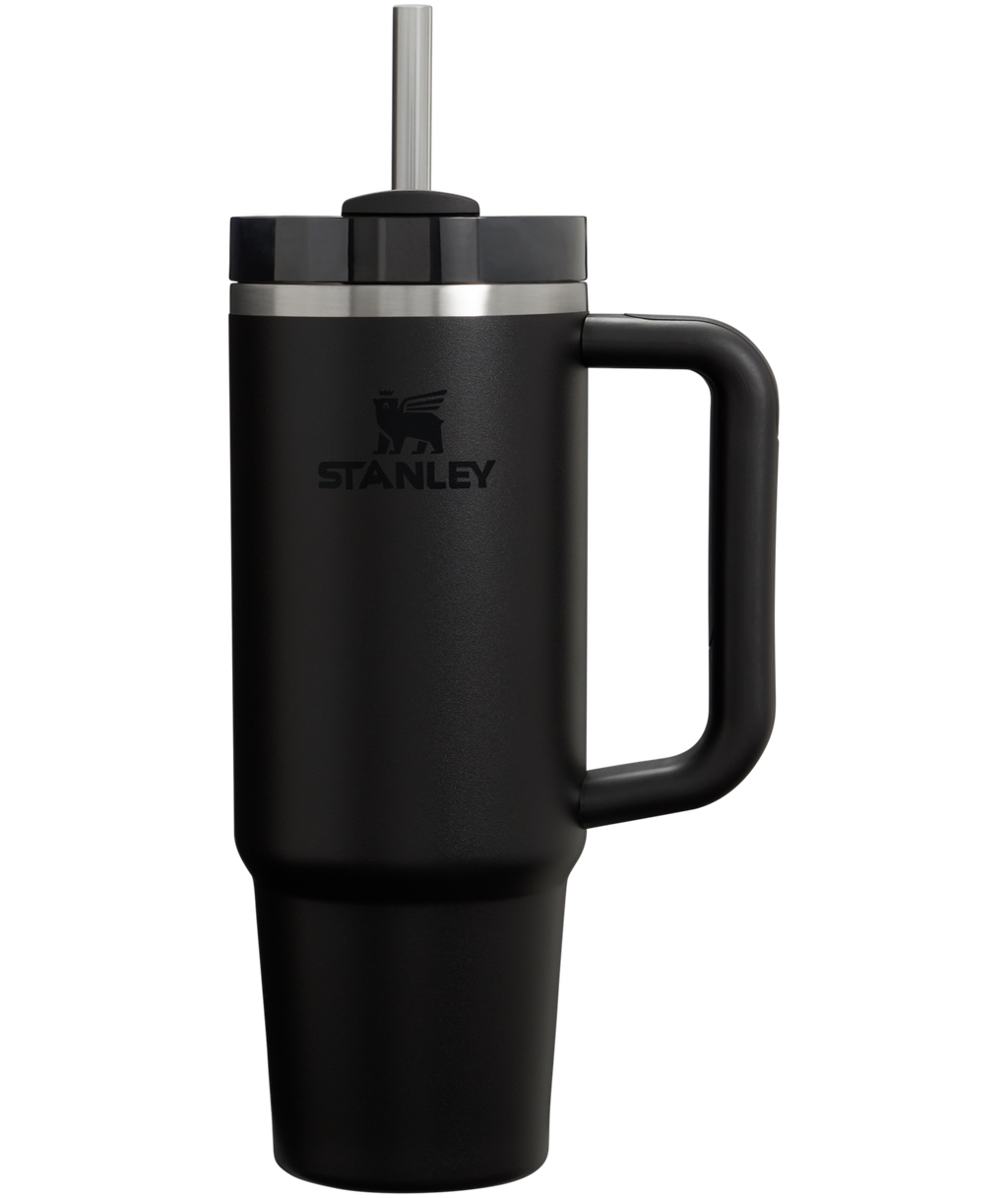 Insulated Travel The Quencher H2.0 Flowstate Tumbler | Stanley Create D331C - Double-Wall Vacuum Insulated Travel Tumbler with Straw - Black 2.0