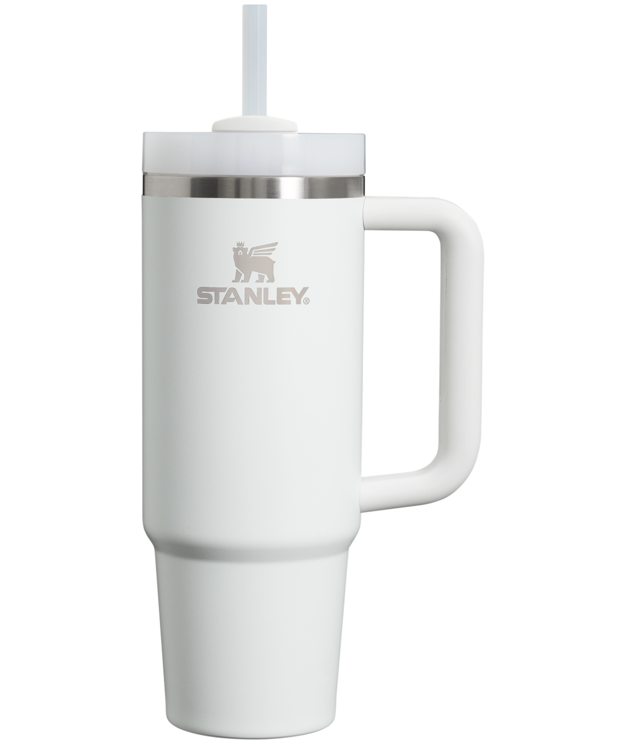 Insulated Travel The Quencher H2.0 Flowstate Tumbler | Stanley Create D331C - Double-Wall Vacuum Insulated Travel Tumbler with Straw - Frost