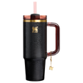 Splash-Resistant FlowState The Quencher Luxe H2.0 Flowstate Tumbler D171F - FlowState 3-Position Lid Insulated Travel Mug - Black Snakeskin