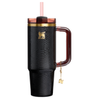 Splash-Resistant FlowState The Quencher Luxe H2.0 Flowstate Tumbler D171F - FlowState 3-Position Lid Insulated Travel Mug - Black Snakeskin