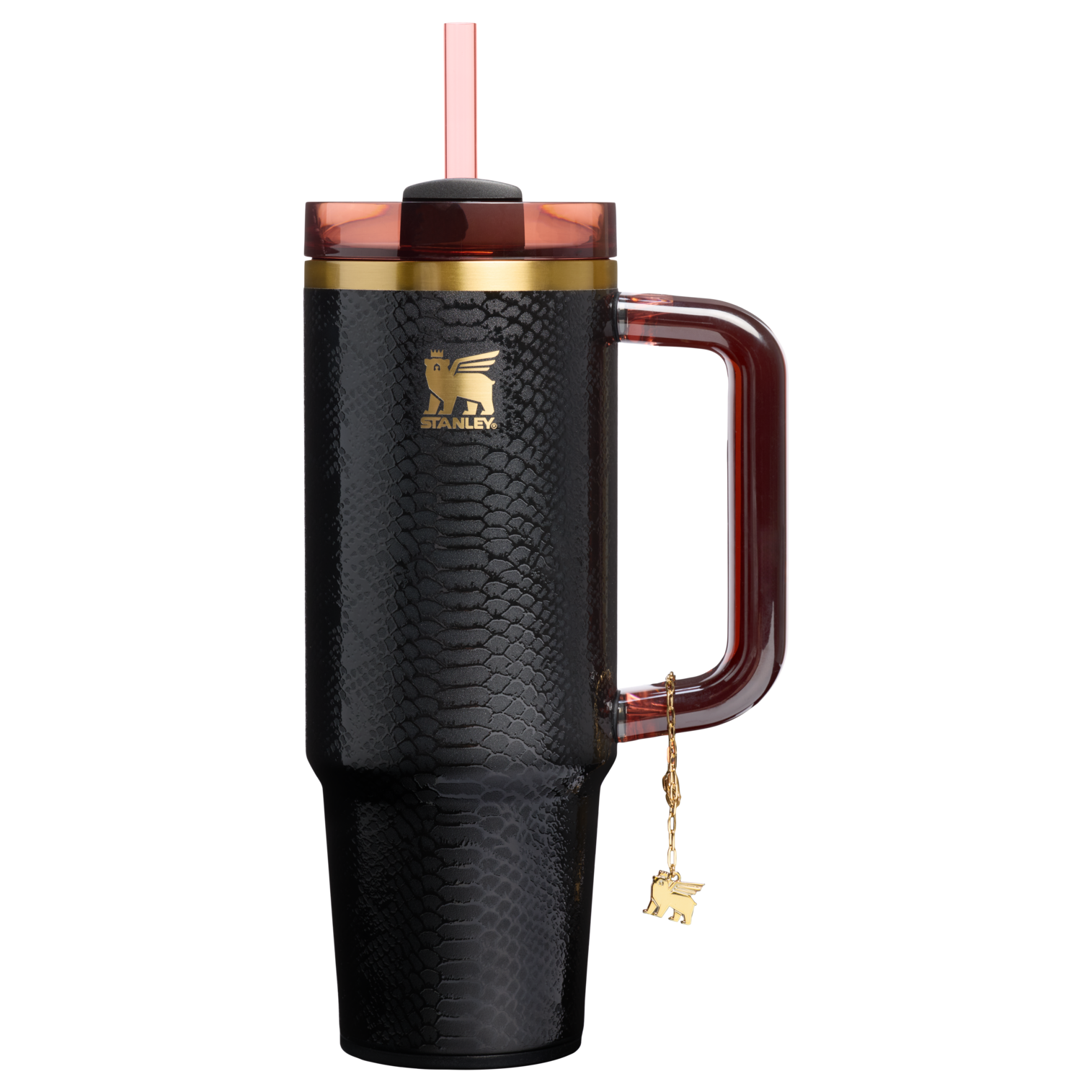 Splash-Resistant FlowState The Quencher Luxe H2.0 Flowstate Tumbler D171F - FlowState 3-Position Lid Insulated Travel Mug - Black Snakeskin