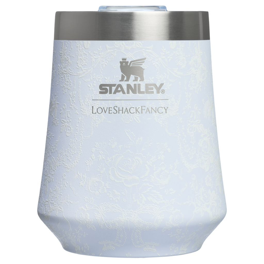 Premium Matte Stanley 1913 x LoveShackFancy Holiday Reserve Wine Tumbler D204X - Reserve Collection Stainless Steel Whiskey Cup - Baby Bow Pink Peppermint