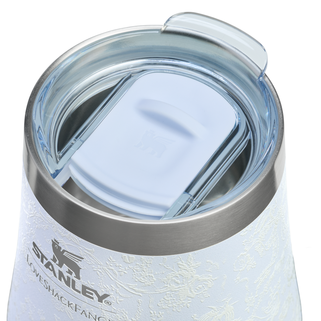 Shatterproof Luxury Stanley 1913 x LoveShackFancy Holiday Reserve Wine Tumbler D367F - Elegant Stemless Vacuum Insulated Wine Tumbler Detail