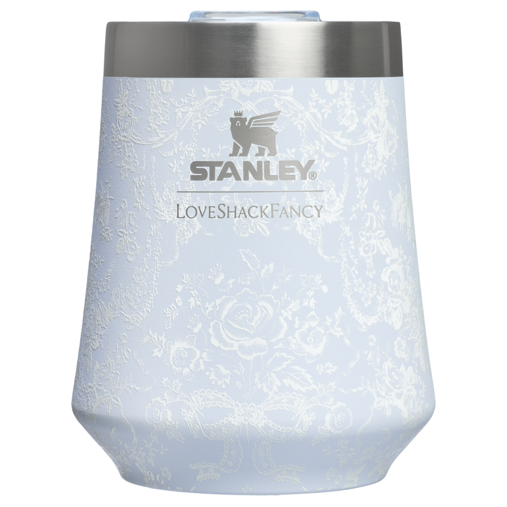 Premium Matte Stanley 1913 x LoveShackFancy Holiday Reserve Wine Tumbler D204X - Reserve Collection Stainless Steel Whiskey Cup - Toscana Toile Alpine Blue