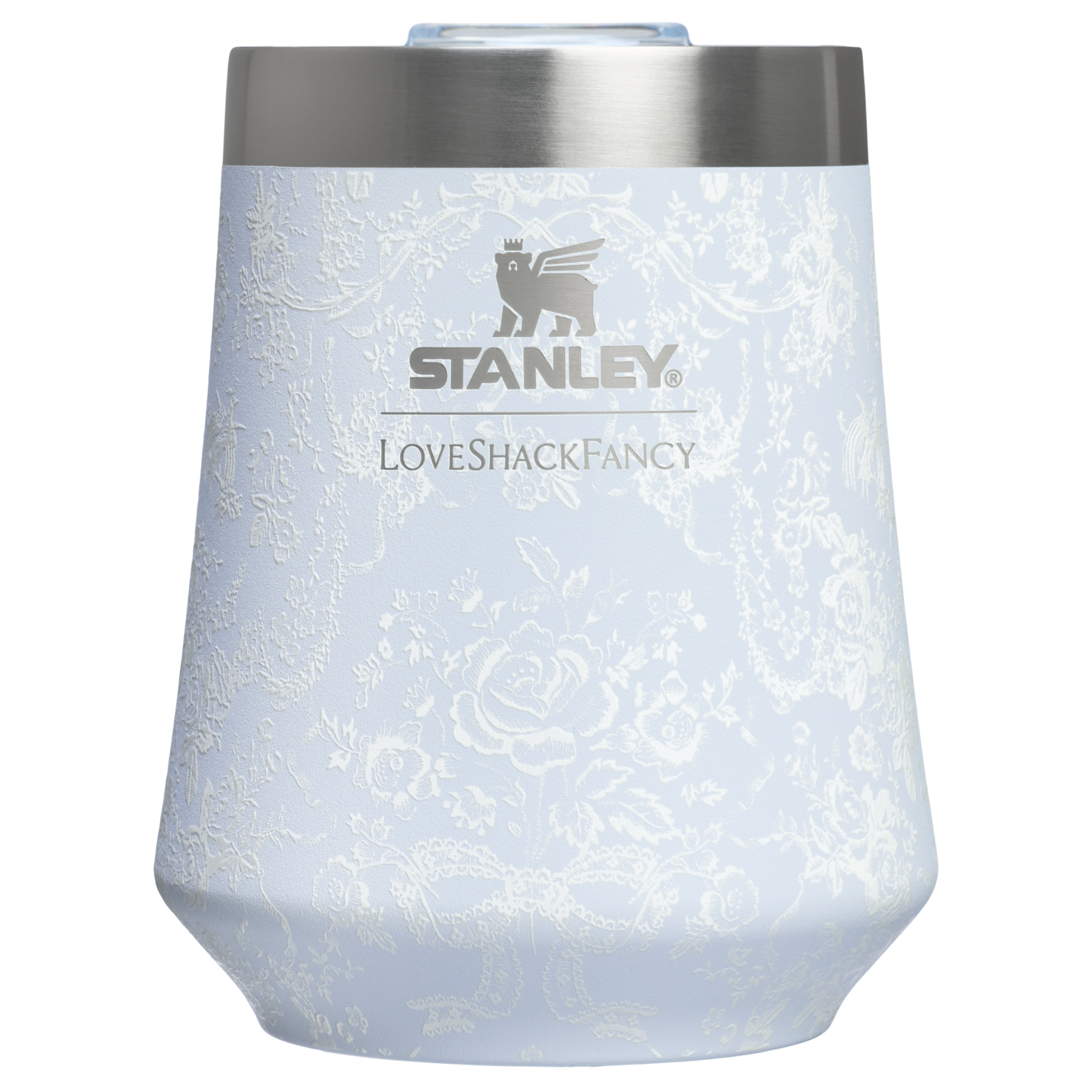 Premium Matte Stanley 1913 x LoveShackFancy Holiday Reserve Wine Tumbler D204X - Reserve Collection Stainless Steel Whiskey Cup - Toscana Toile Alpine Blue