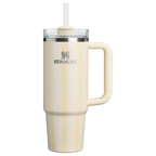 Insulated Travel The Quencher H2.0 Flowstate Tumbler D343V - Double-Wall Vacuum Insulated Travel Tumbler with Straw - Cream Picnic Stripe