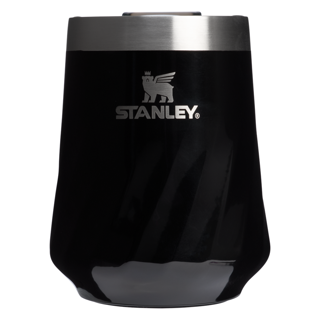 Flavor-Preserving The Textured Reserve Wine Tumbler D141Z - Premium Insulated Egg-Shaped Wine Glass for Outdoors - Black Gloss
