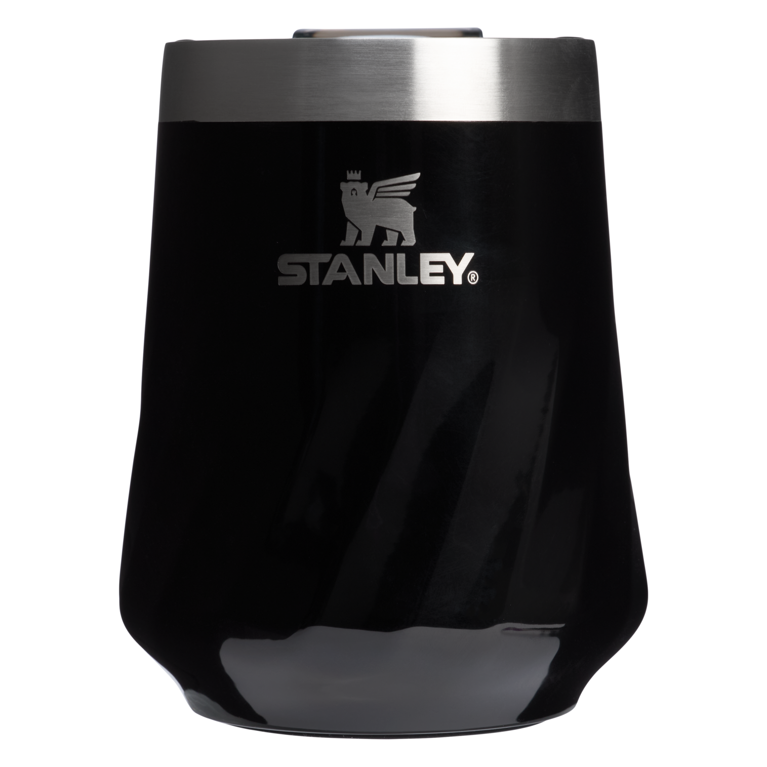 Flavor-Preserving The Textured Reserve Wine Tumbler D141Z - Premium Insulated Egg-Shaped Wine Glass for Outdoors - Black Gloss
