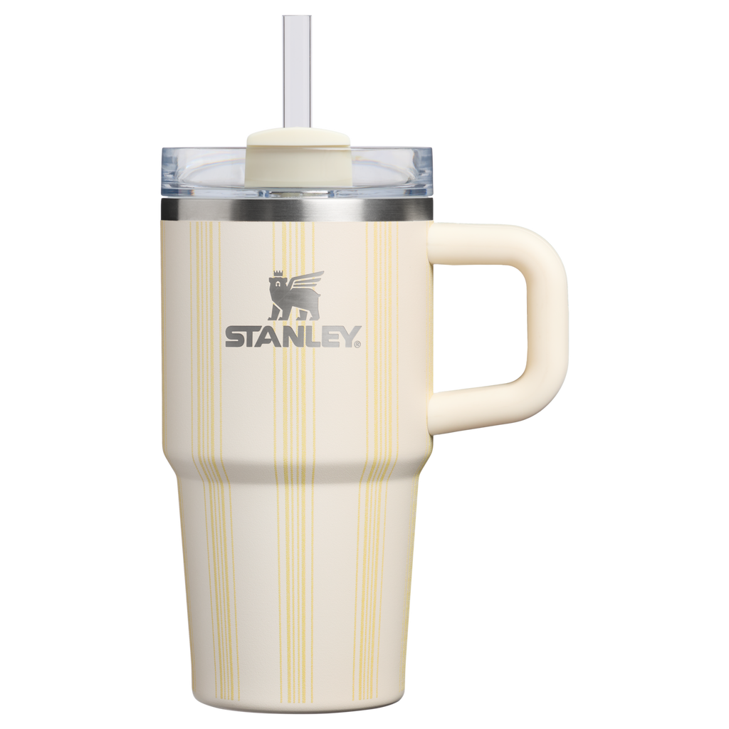 Car-Cup Friendly The Quencher H2.0 Flowstate Tumbler D344H - 40oz Large Capacity Car-Cup Friendly Quencher - Cream Picnic Stripe