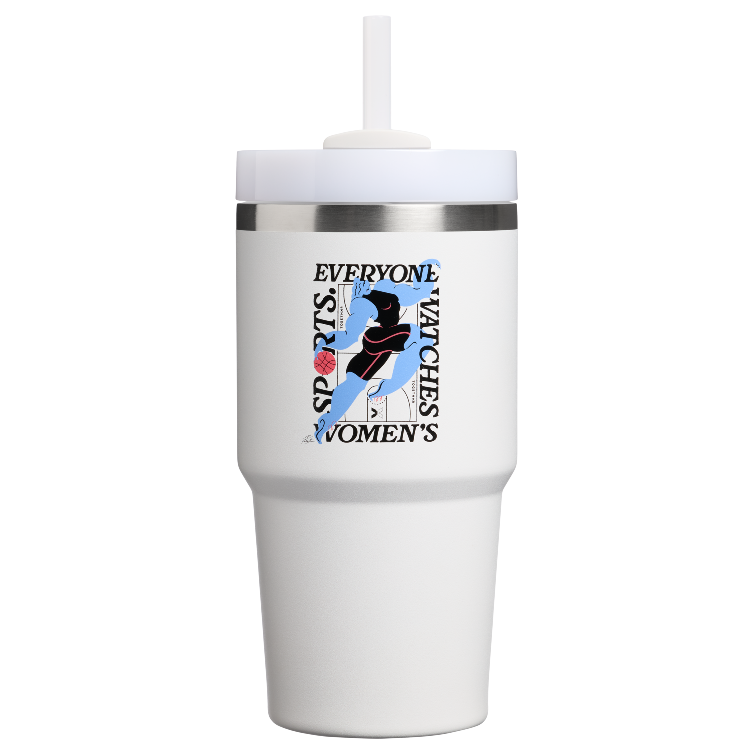 Double-Wall Vacuum The Quencher H2.0 Flowstate Tumbler D341T - Double-Wall Vacuum Insulated Travel Tumbler with Straw - Tournament White