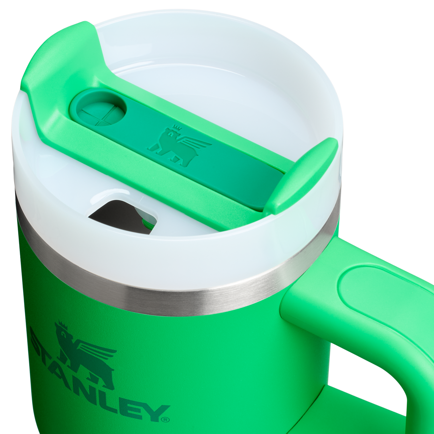 Splash-Resistant FlowState The Quencher H2.O Flowstate Tumbler | Stanley Create D291F - FlowState 3-Position Lid Insulated Travel Mug Detail