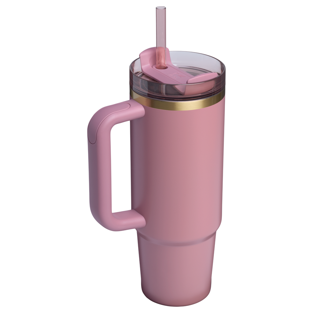 Insulated Travel The Quencher H2.0 Flowstate Tumbler | Stanley Create D331C - Double-Wall Vacuum Insulated Travel Tumbler with Straw Detail