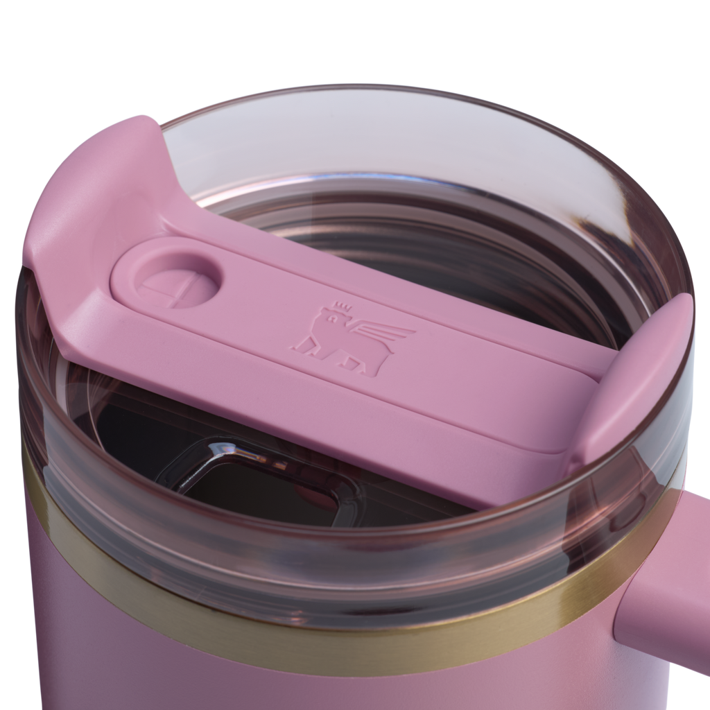 Insulated Travel The Quencher H2.0 Flowstate Tumbler | Stanley Create D331C - Double-Wall Vacuum Insulated Travel Tumbler with Straw Detail