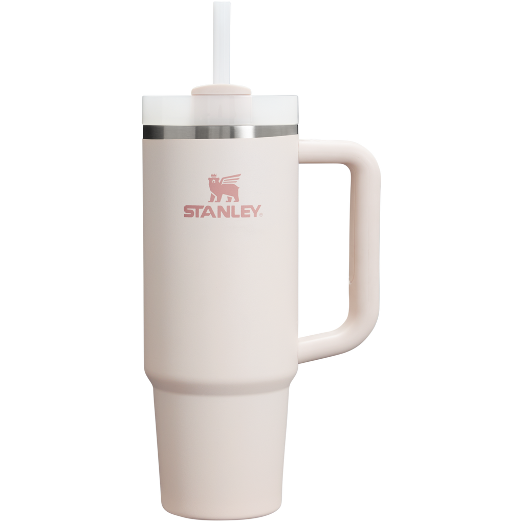 Insulated Travel The Quencher H2.0 Flowstate Tumbler | Stanley Create D331C - Double-Wall Vacuum Insulated Travel Tumbler with Straw - Rose Quartz 2.0