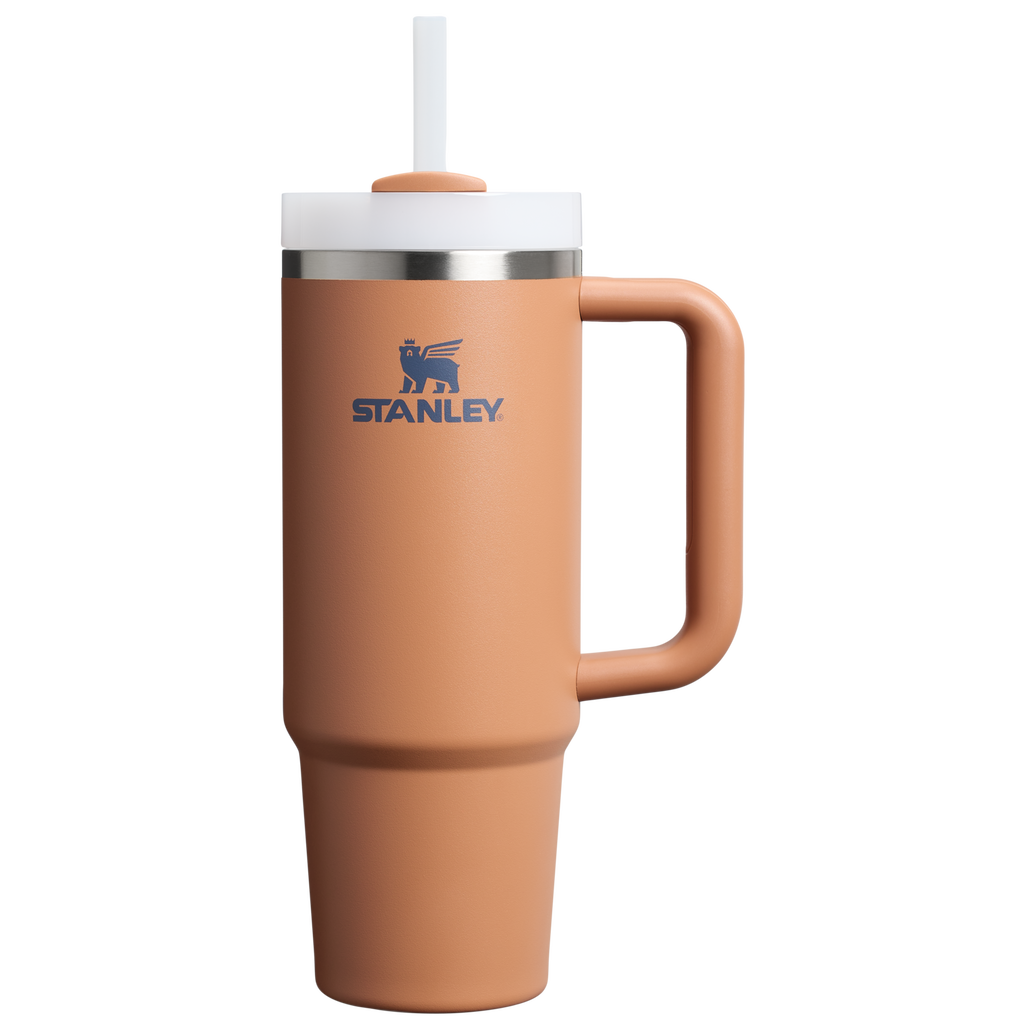 Insulated Travel The Quencher H2.0 Flowstate Tumbler | Stanley Create D331C - Double-Wall Vacuum Insulated Travel Tumbler with Straw - Toast