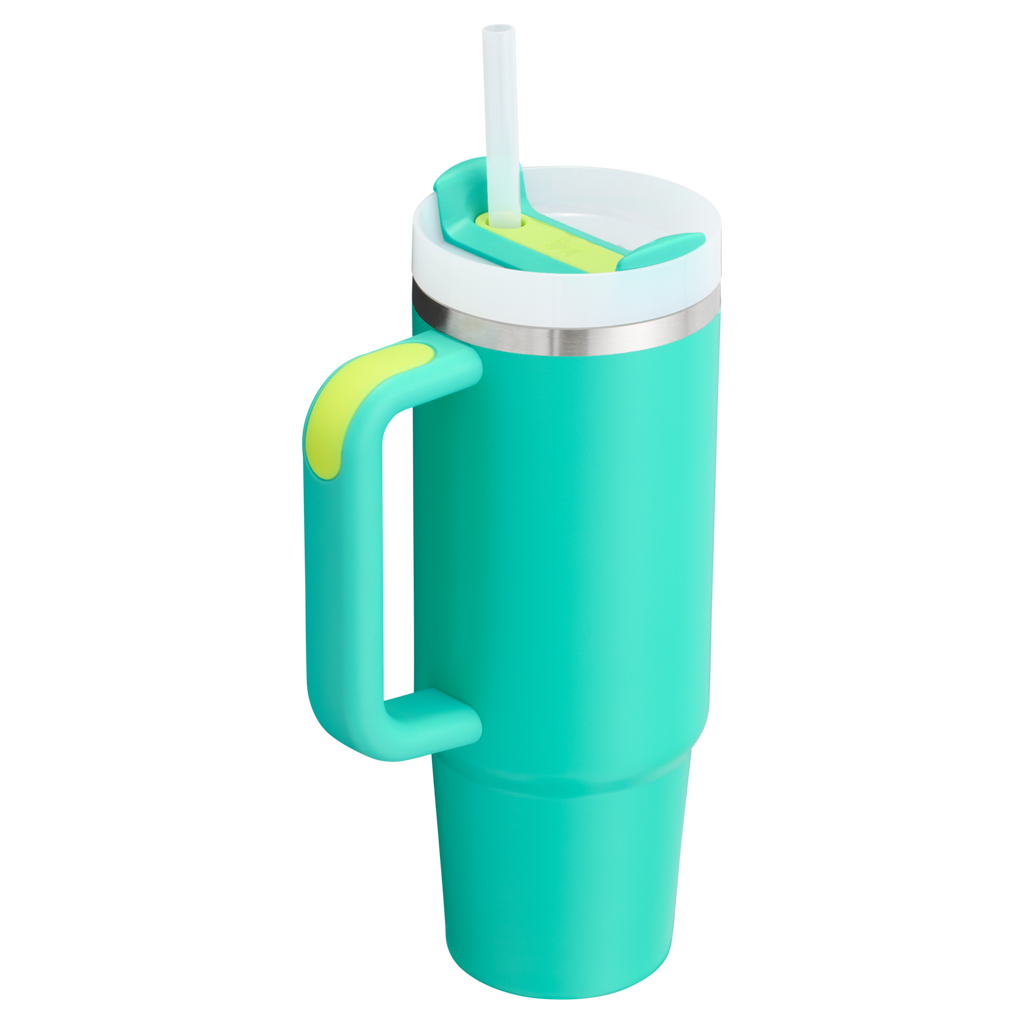 Insulated Travel The Quencher H2.0 Flowstate Tumbler | Stanley Create D331C - Double-Wall Vacuum Insulated Travel Tumbler with Straw Detail