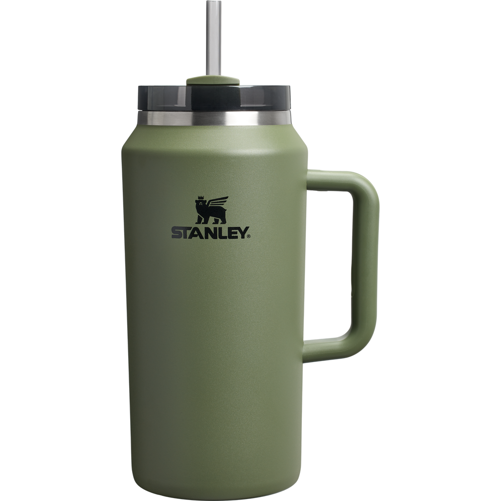 Large Capacity The Quencher H2.0 Flowstate Tumbler D033Q - Double-Wall Vacuum Insulated Travel Tumbler with Straw - Dried Pine