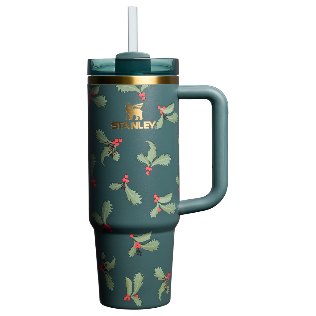 Insulated Travel The Cheers & Cheer Quencher H2.0 Flowstate Tumbler D189S - FlowState 3-Position Lid Insulated Travel Mug - Holiday Botanical