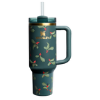 Double-Wall Vacuum The Cheers & Cheer Quencher H2.0 Flowstate Tumbler D188Q - Premium Stainless Steel Straw Cup for All-Day Hydration - Holiday Botanical