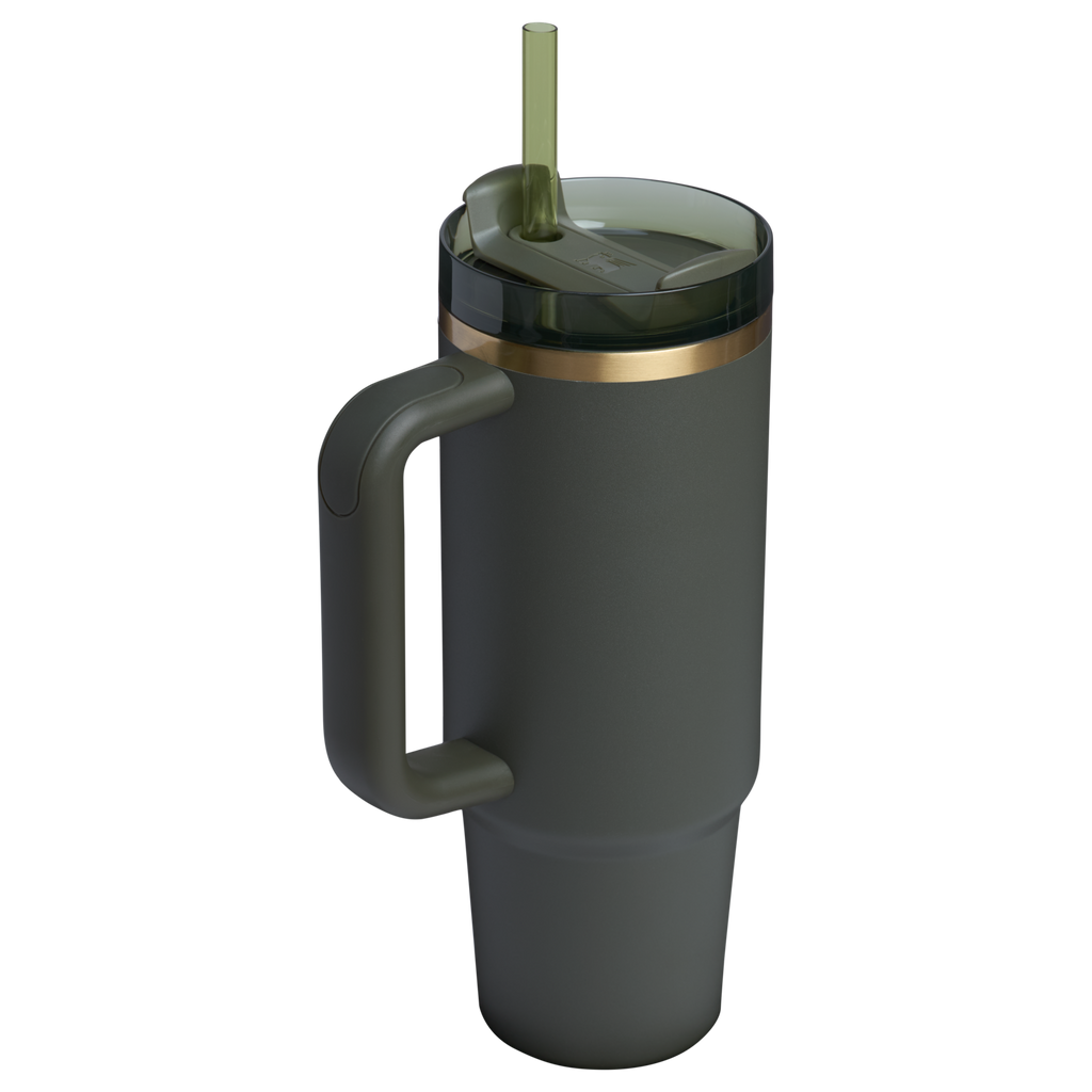 Insulated Travel The Quencher H2.0 Flowstate Tumbler | Stanley Create D331C - Double-Wall Vacuum Insulated Travel Tumbler with Straw Detail
