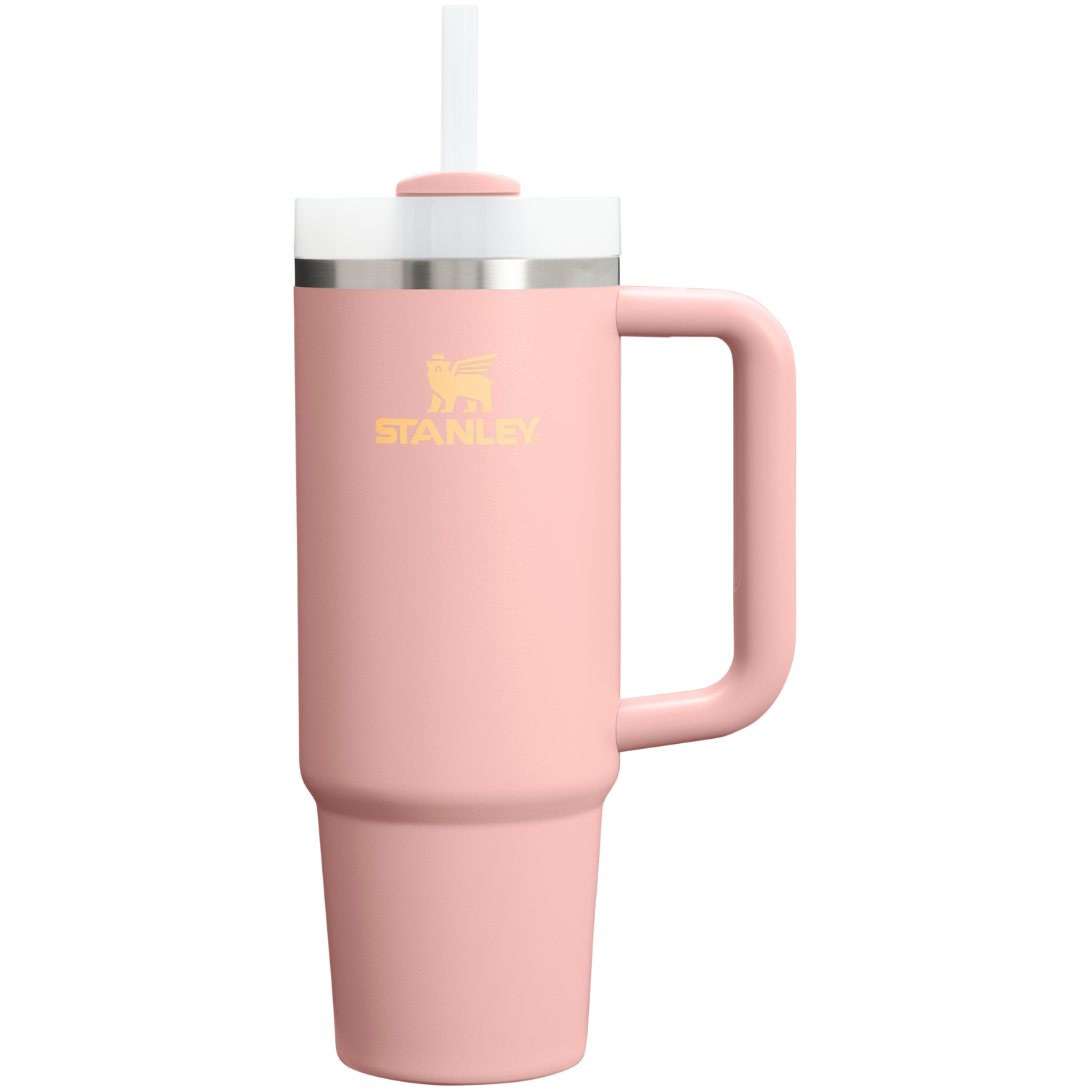 Insulated Travel The Quencher H2.0 Flowstate Tumbler | Stanley Create D331C - Double-Wall Vacuum Insulated Travel Tumbler with Straw - Peach Rose