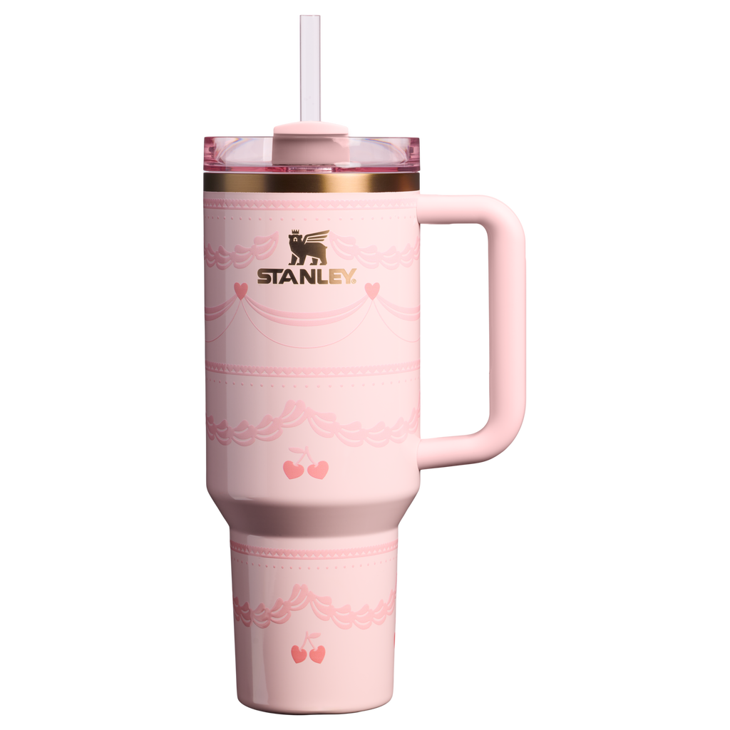 Insulated Travel The Valentine’s Day Quencher H2.0 Flowstate Tumbler D231T - Premium Stainless Steel Straw Cup for All-Day Hydration - Pink Velvet Cake